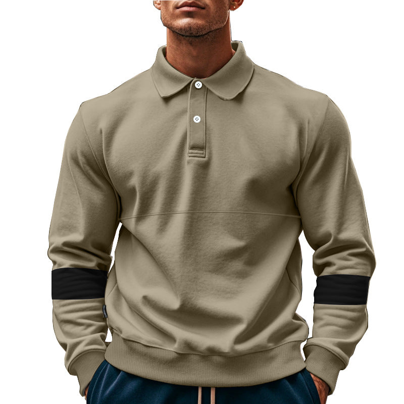 Men’s Long Sleeve Lapel Polo Shirt – Casual Loose Fit