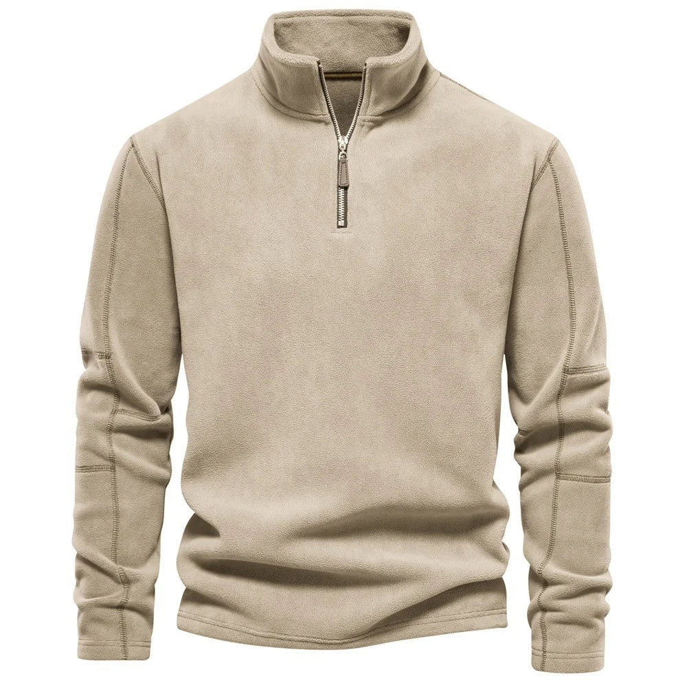 Men’s Stand-Collar Zippered Fleece Sweatshirt