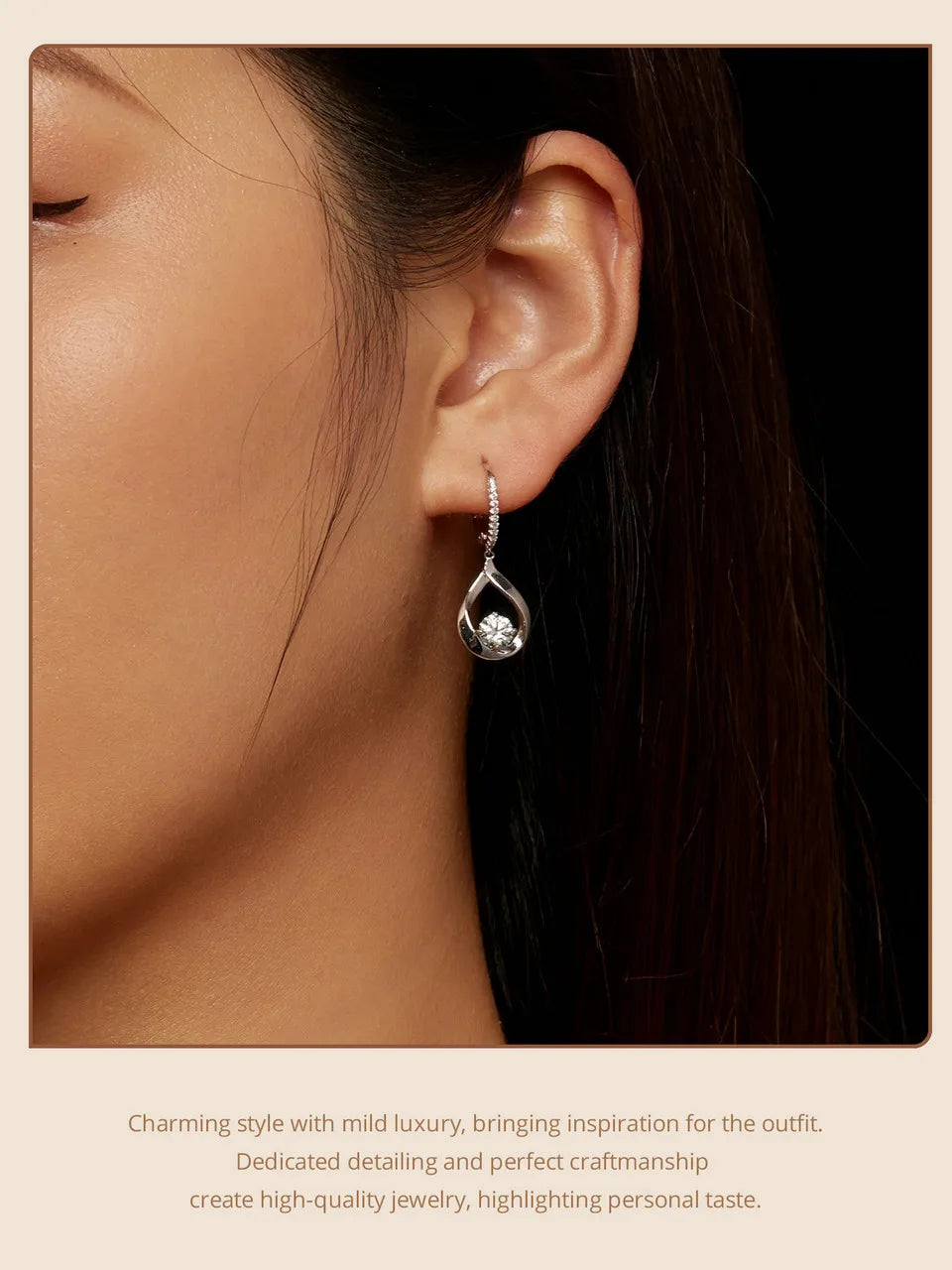 1CT Moissanite Waterdrop Necklace & Earrings – 925 Sterling Silver