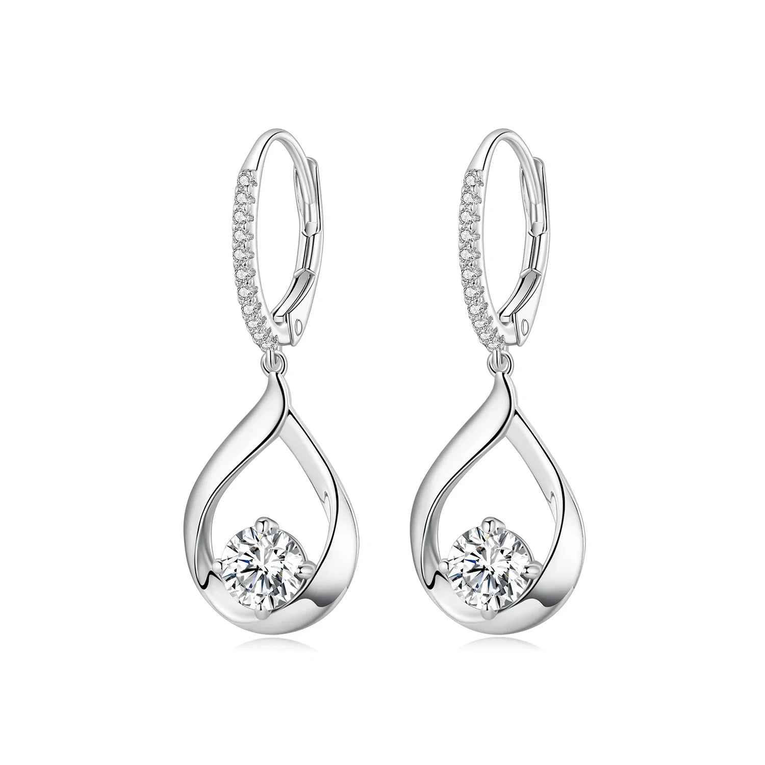 1CT Moissanite Waterdrop Necklace & Earrings – 925 Sterling Silver