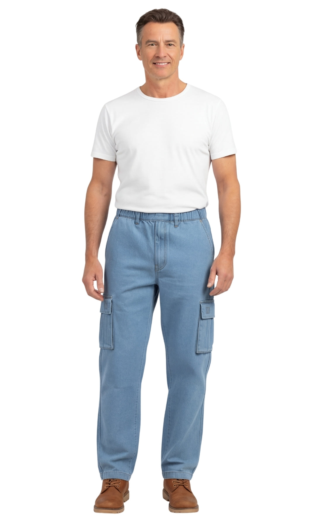 Men’s Double Cargo Pocket Pull-On Jeans