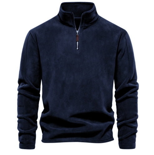 Men’s Stand-Collar Zippered Fleece Sweatshirt
