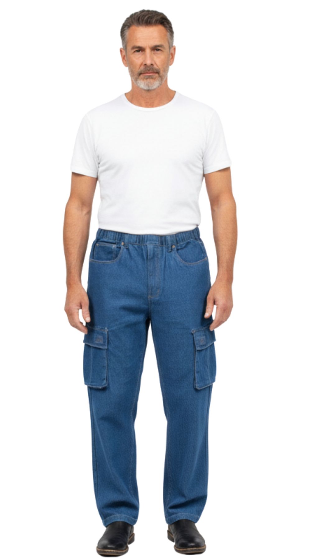 Men’s Double Cargo Pocket Pull-On Jeans