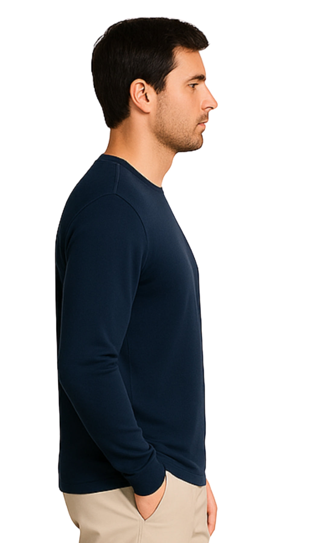 Men’s Long Sleeve Cotton Blend Henley Shirt