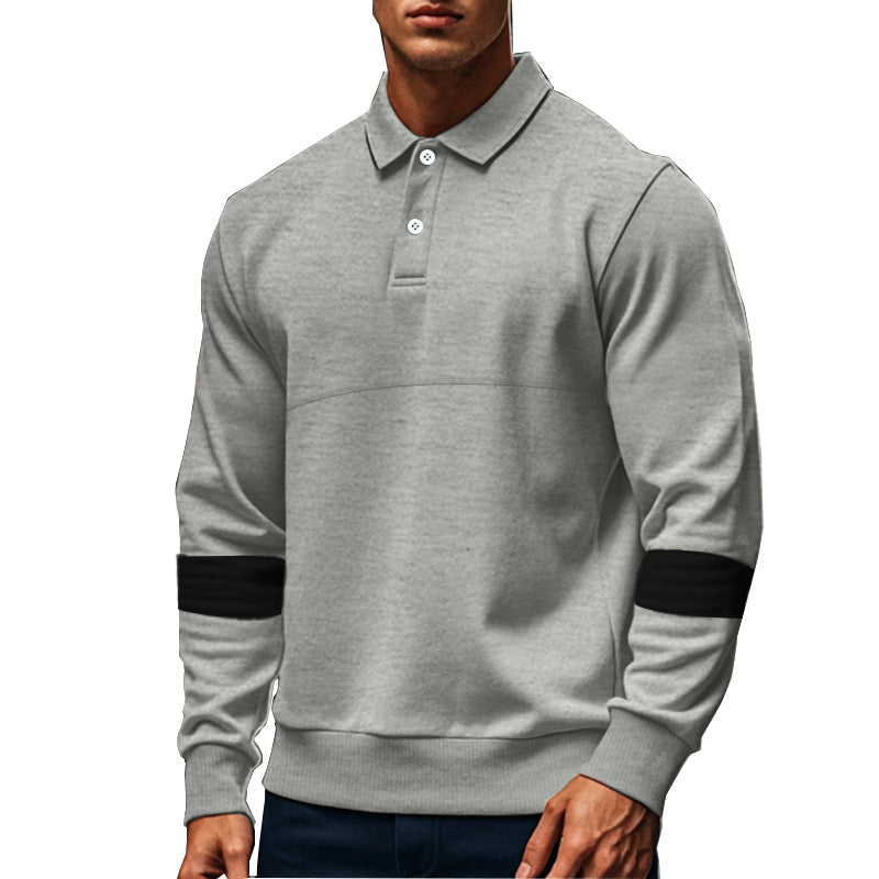 Men’s Long Sleeve Lapel Polo Shirt – Casual Loose Fit