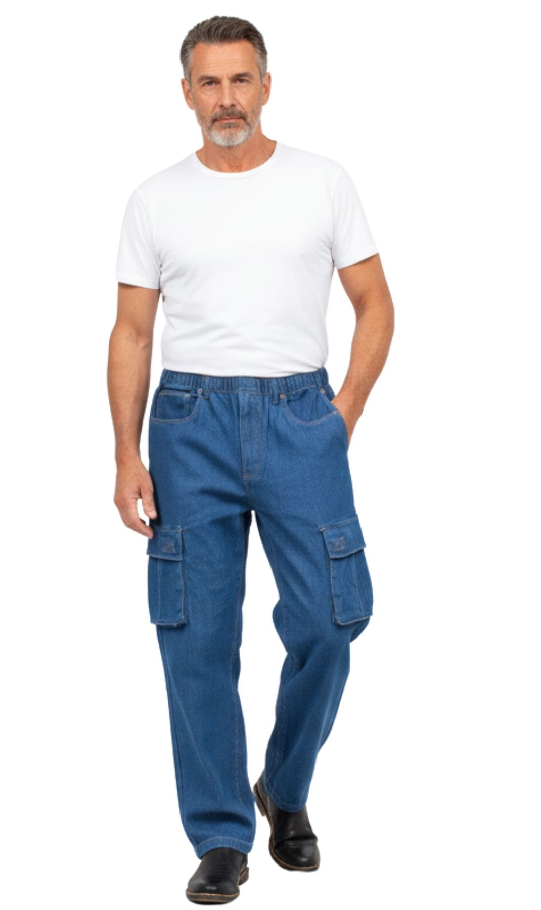 Men’s Double Cargo Pocket Pull-On Jeans