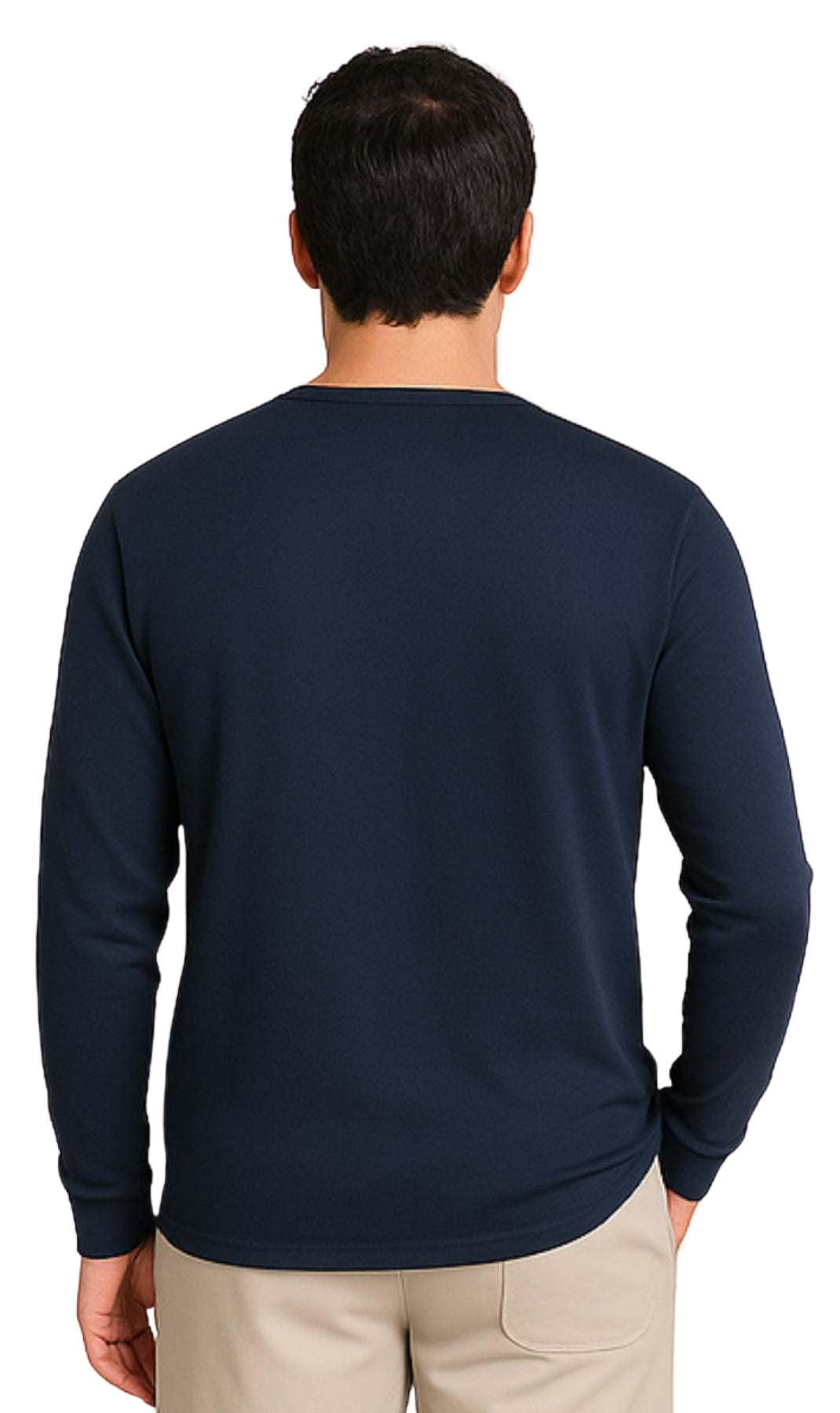 Men’s Long Sleeve Cotton Blend Henley Shirt
