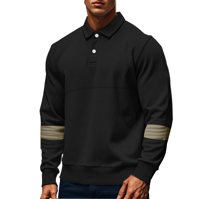 Men’s Long Sleeve Lapel Polo Shirt – Casual Loose Fit