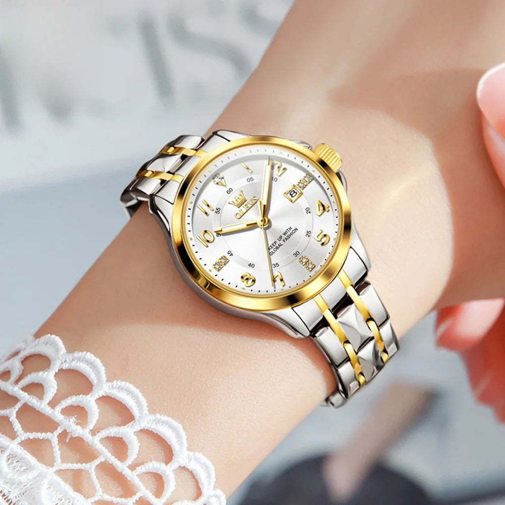 Women’s Two-Tone Stainless Steel Quartz Watch with Date