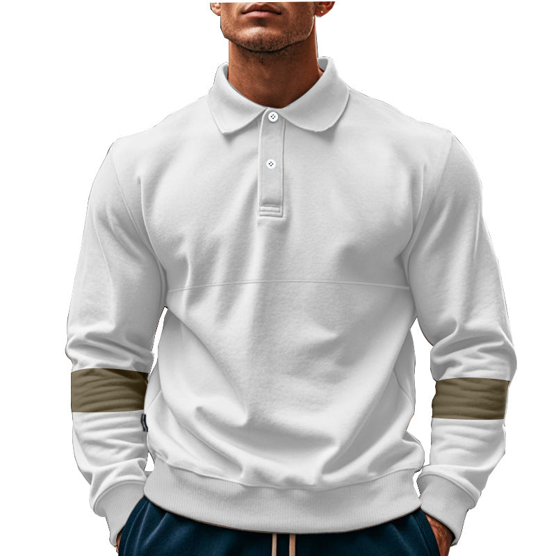 Men’s Long Sleeve Lapel Polo Shirt – Casual Loose Fit