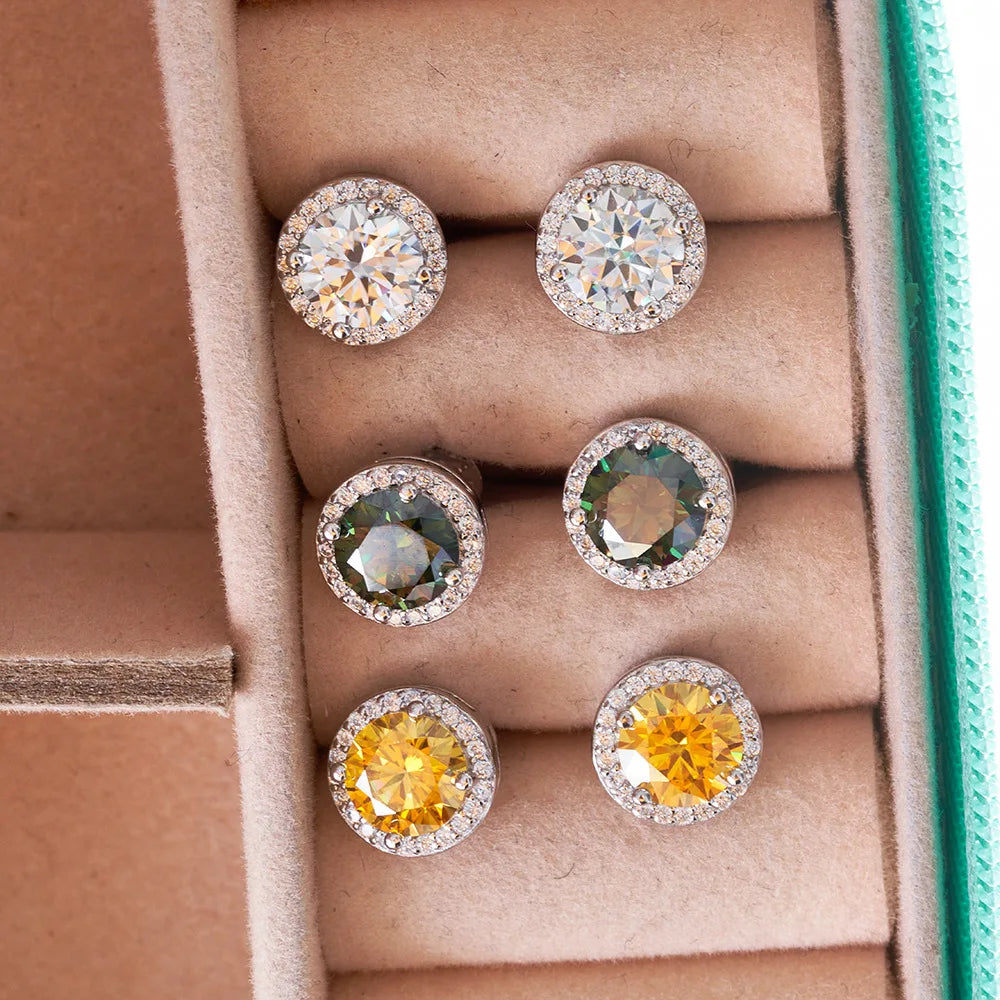 9ct Moissanite 925 Silver Ring, Earrings & Necklace Set