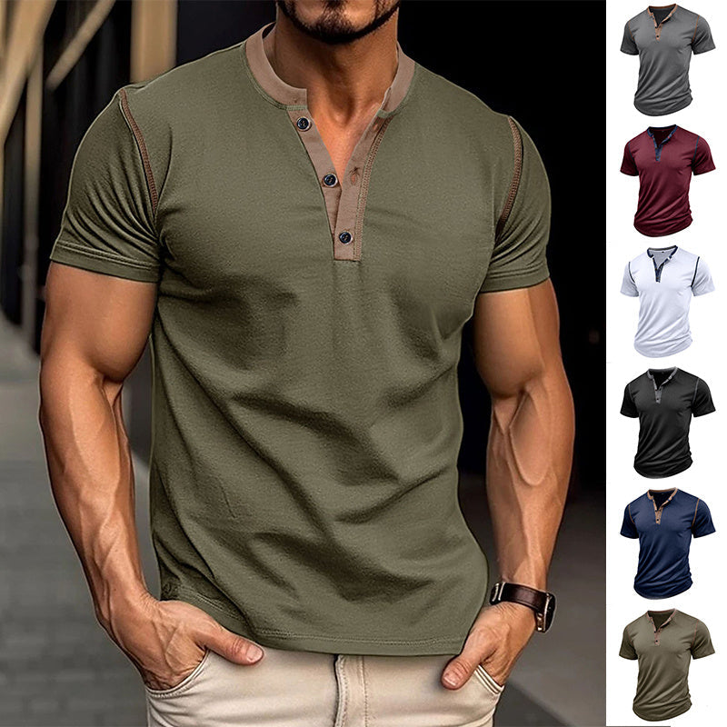 Men’s Short Sleeve Polo V-Neck Summer Shirt