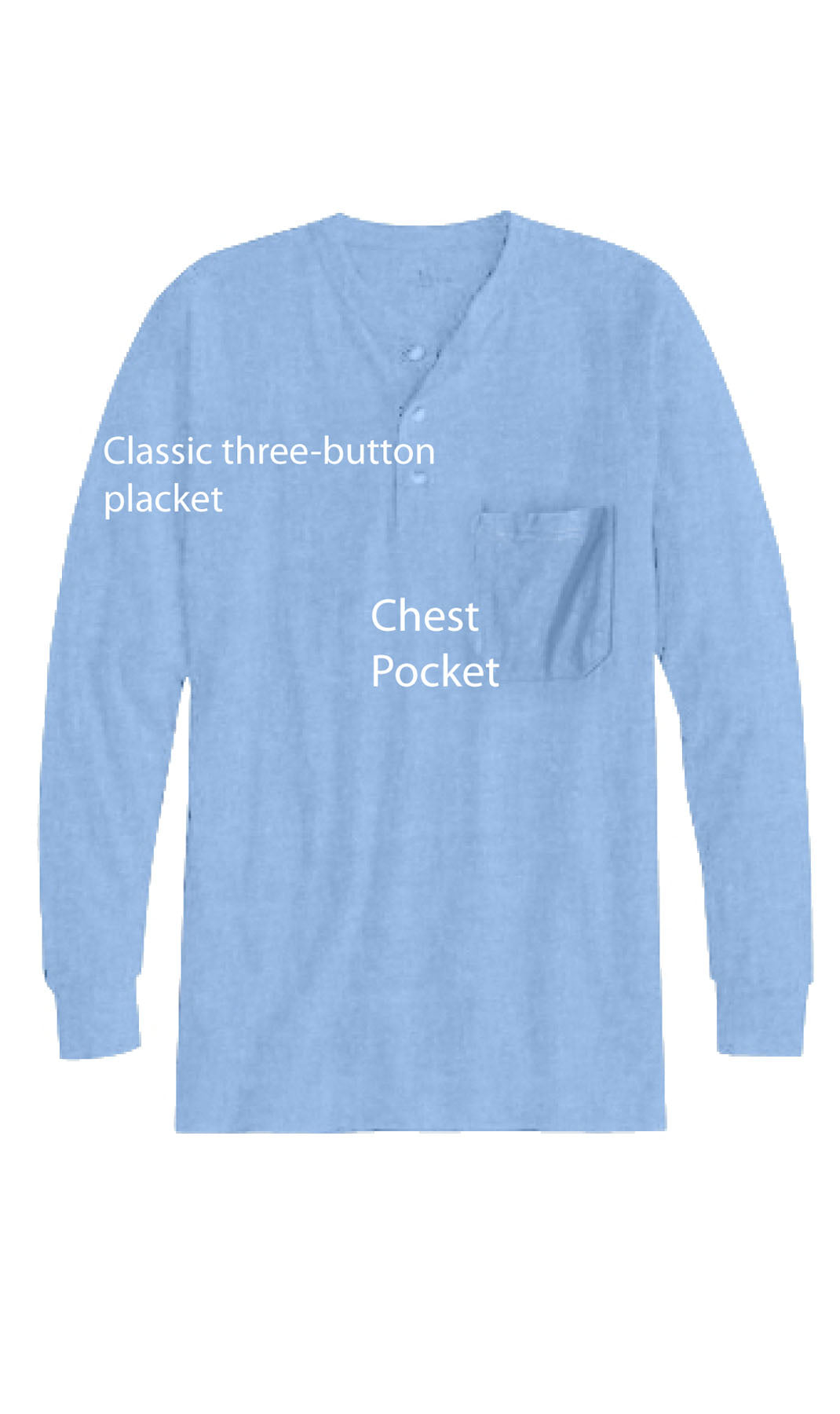 Men’s Long Sleeve Cotton Blend Henley Shirt