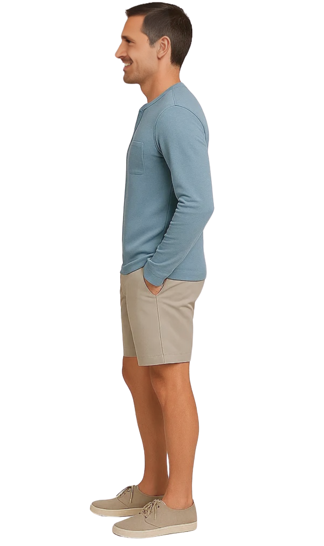 Men’s Long Sleeve Cotton Blend Henley Shirt