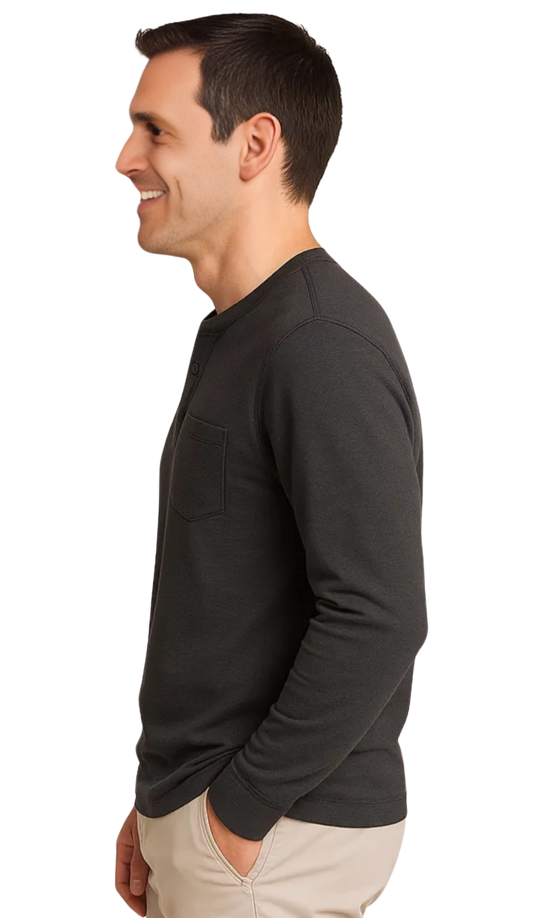Men’s Long Sleeve Cotton Blend Henley Shirt