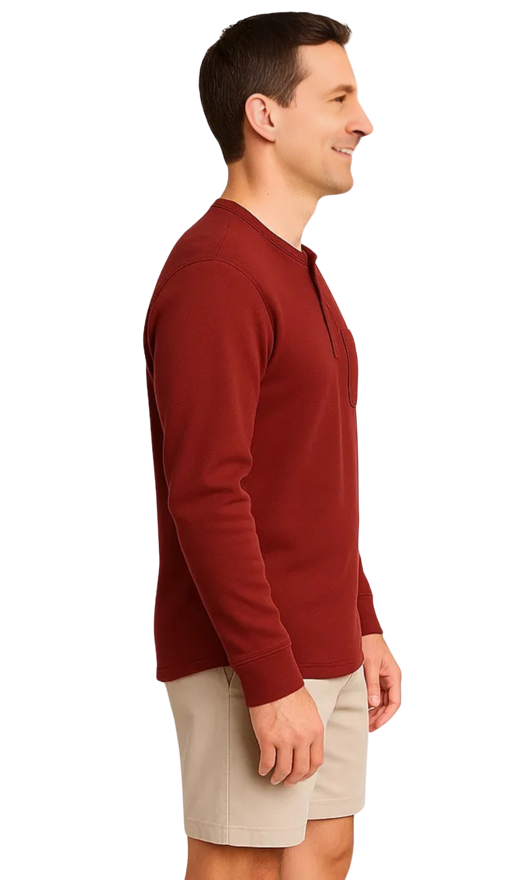 Men’s Long Sleeve Cotton Blend Henley Shirt