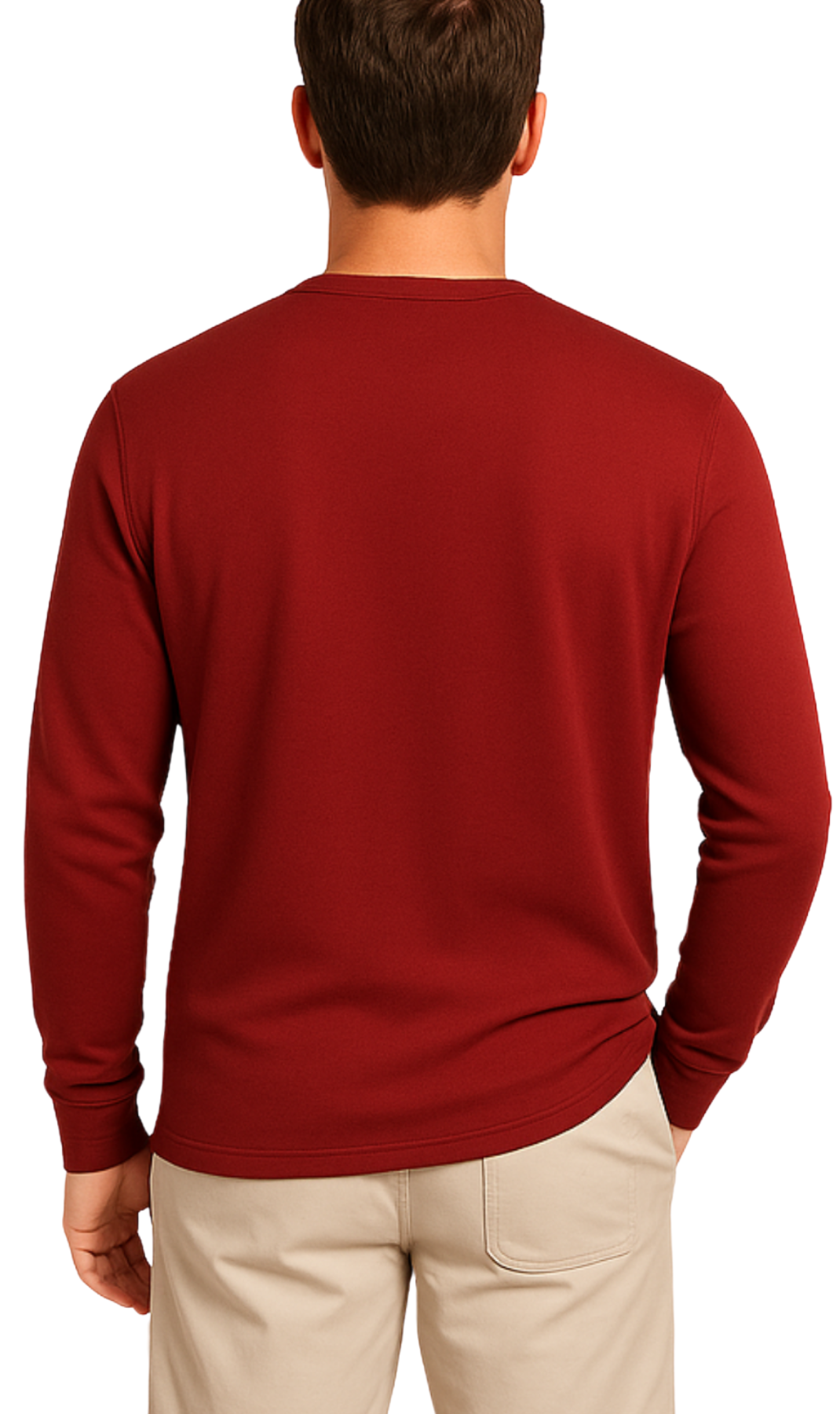 Men’s Long Sleeve Cotton Blend Henley Shirt
