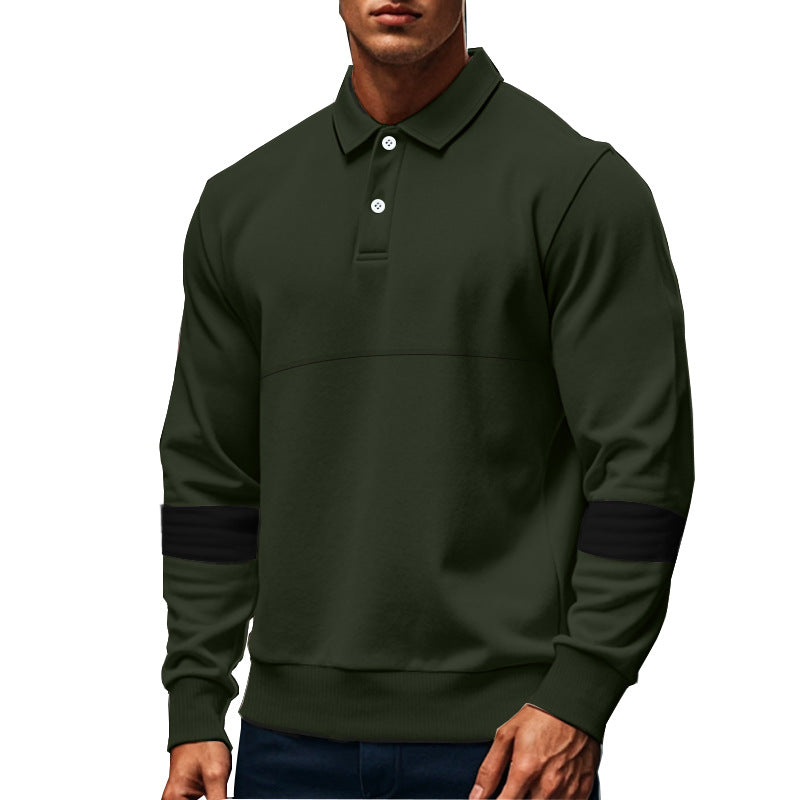 Men’s Long Sleeve Lapel Polo Shirt – Casual Loose Fit