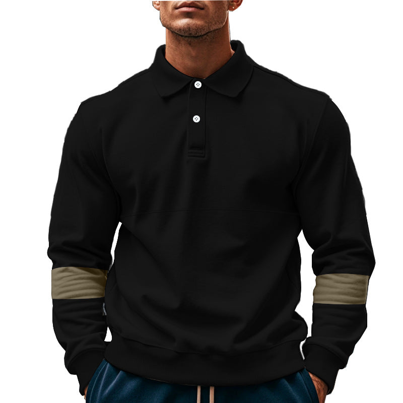 Men’s Long Sleeve Lapel Polo Shirt – Casual Loose Fit